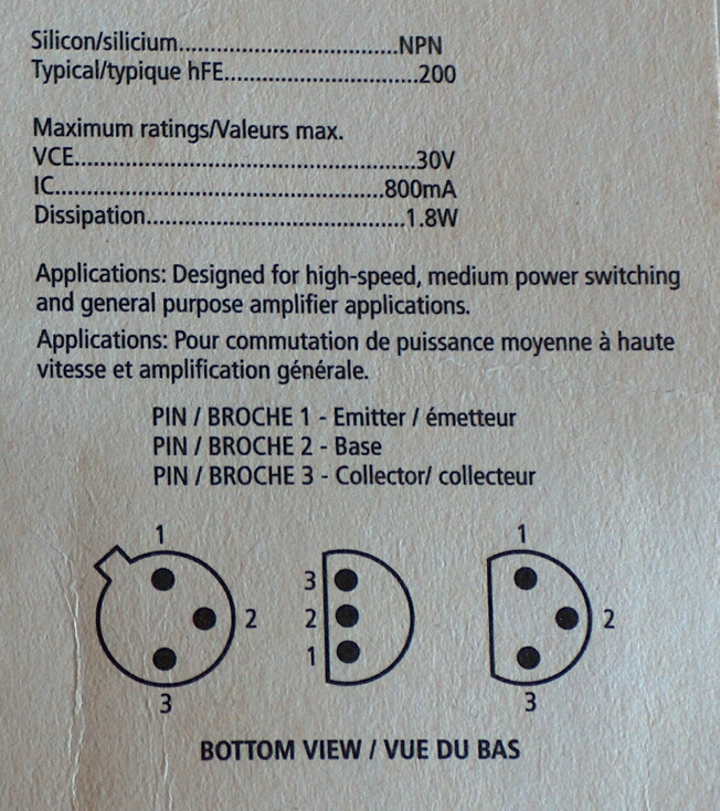 Transistor Specifications
